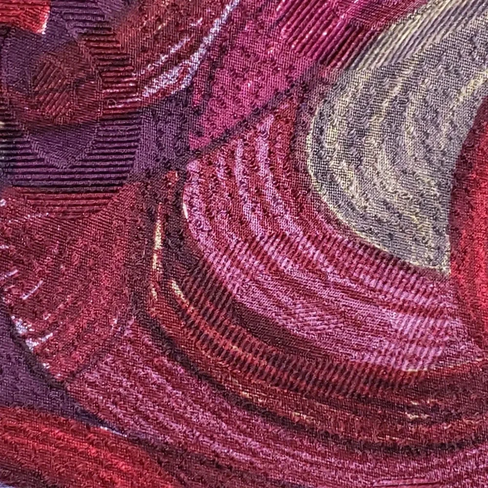 Alcione Silk Necktie Bold Abstract Pattern Burgundy Purple Made‎ In Italy